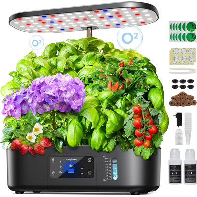Hydroponics Growing System Kit Indoor Herb Garden with Grow Light 12 Pods