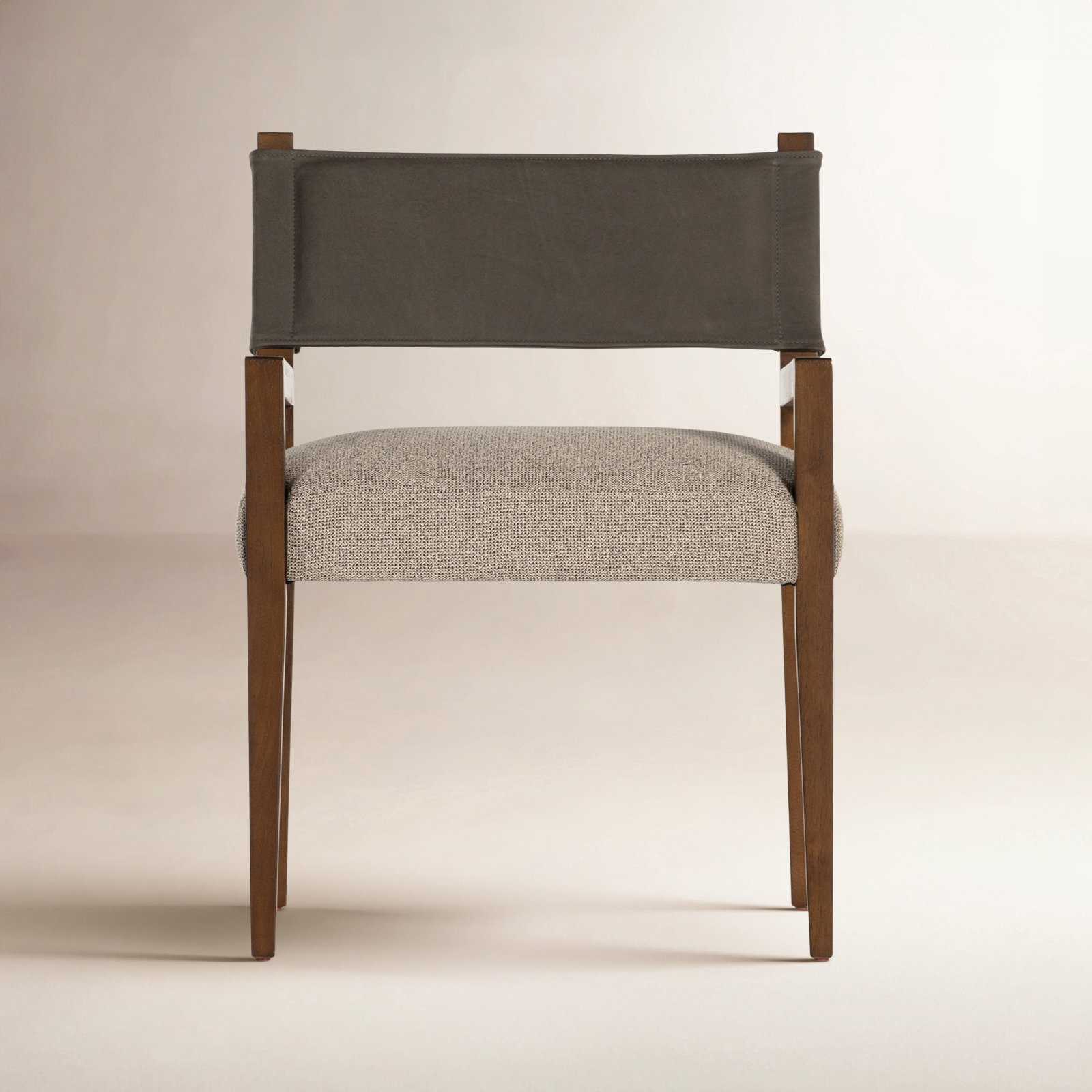 Lorretta Oak Armchair, Gray Viscose/Polyester, Dark Brown