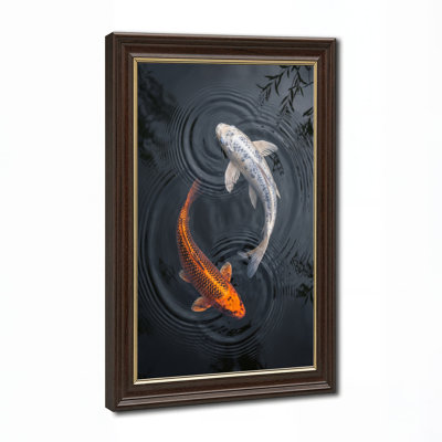 Art sur toile orange et blanc
