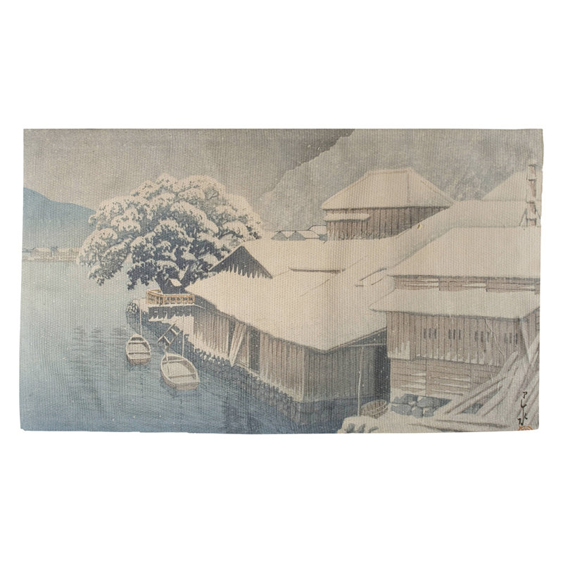 Tapis bleu Magallanes Evening Snow at Ishinomaki, Rectangulaire 3 pi 3 po x 5 pi 3 po