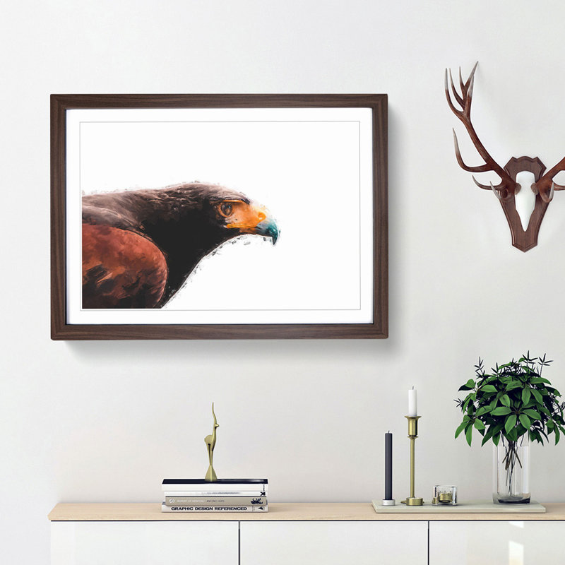 Golden Eagle - Picture Frame Painting Print, Walnut Framed, 48cm H x 65cm W x 2cm D