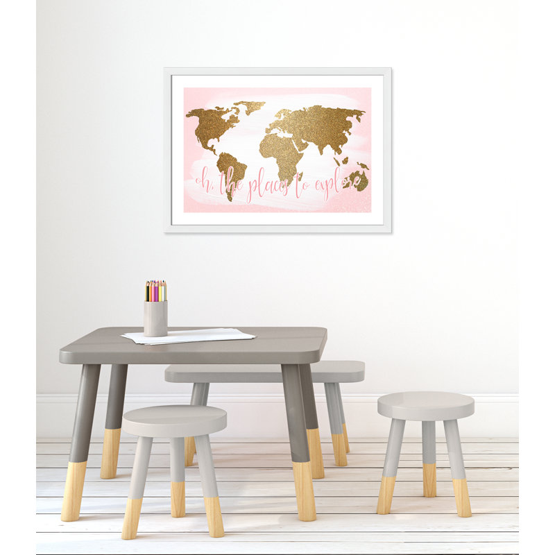 Impression sur papier Explore, H 26,5 po x l 36,5 po x P 0,63 po, Cadre blanc