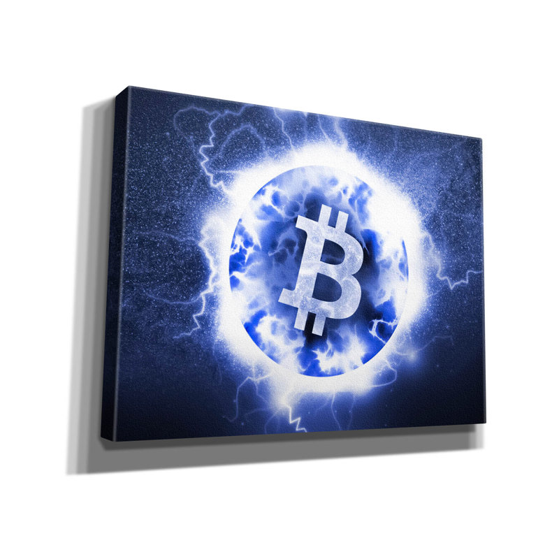«Crypto Eclipse Bitcoin Btc» par Epic Portfolio, art mural sur toile, H 26 po x l 34 po x P 1,5 po