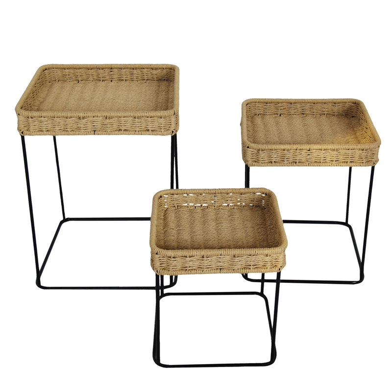 Ensemble de 3 tables de bout en métal 21,25 po