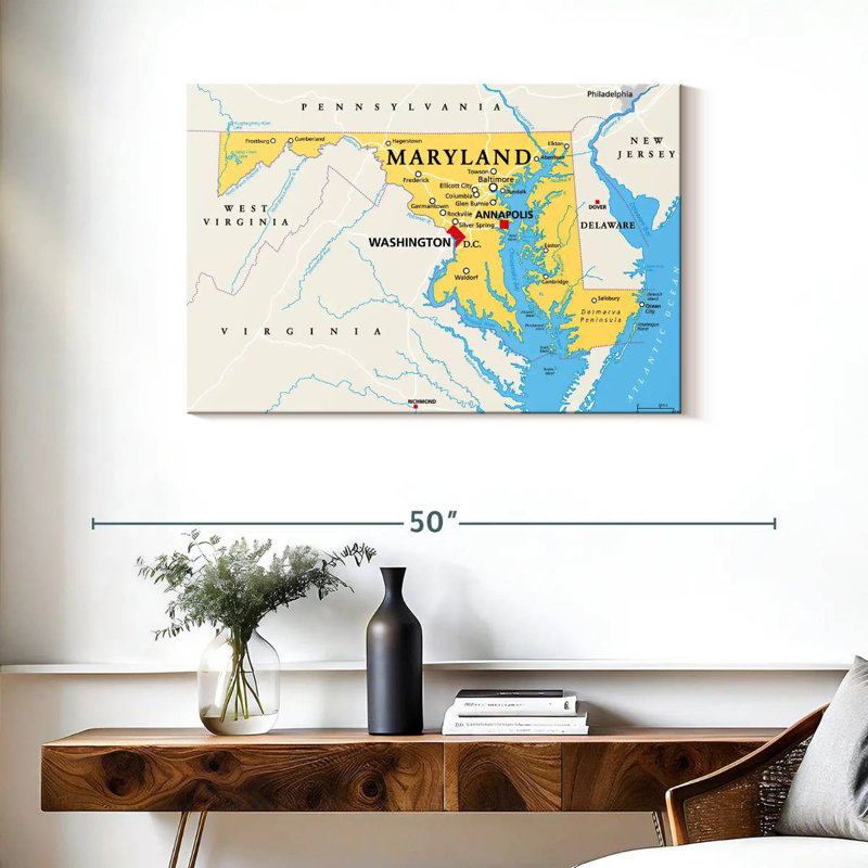 Carte d'Aliaz, Maryland, H 24 po x l 36 po