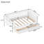 Lit simple blanc pour et, avec beaucoup de rangement, tête de lit à profil bas, une belle plateforme de sommeil, design, avec clôture à tiroirs de rangement, différents styles de pièces