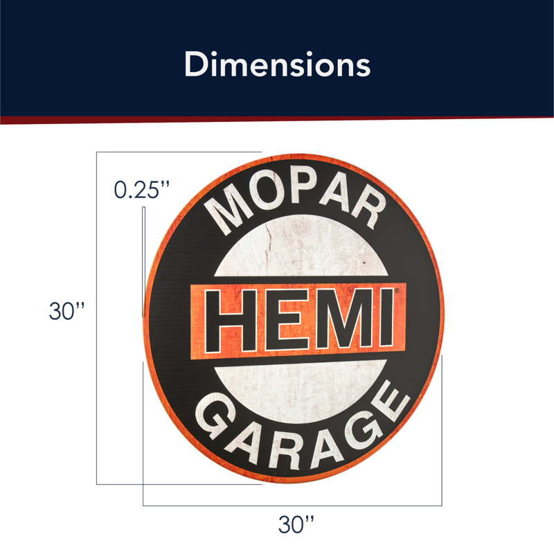 American Art Decor Mopar Hemi Garage Metal Sign 30" - Vintage Wall Art Classic Home Decor