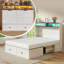 Lit escamotable Queen Farmhouse avec éclairage DEL, station de recharge, tablette de rangement et tiroir