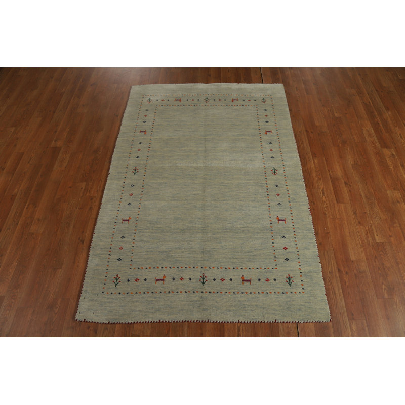 Tribal Wool Gabbeh Style Indian Rug 4x6