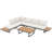 Outdoor Aluminum Patio Sofa with  Teak color wood Coffee Table-60422794