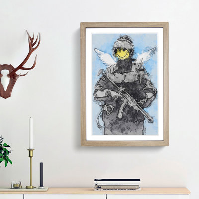 Smiley Policeman by Banksy - Picture Frame Painting Print