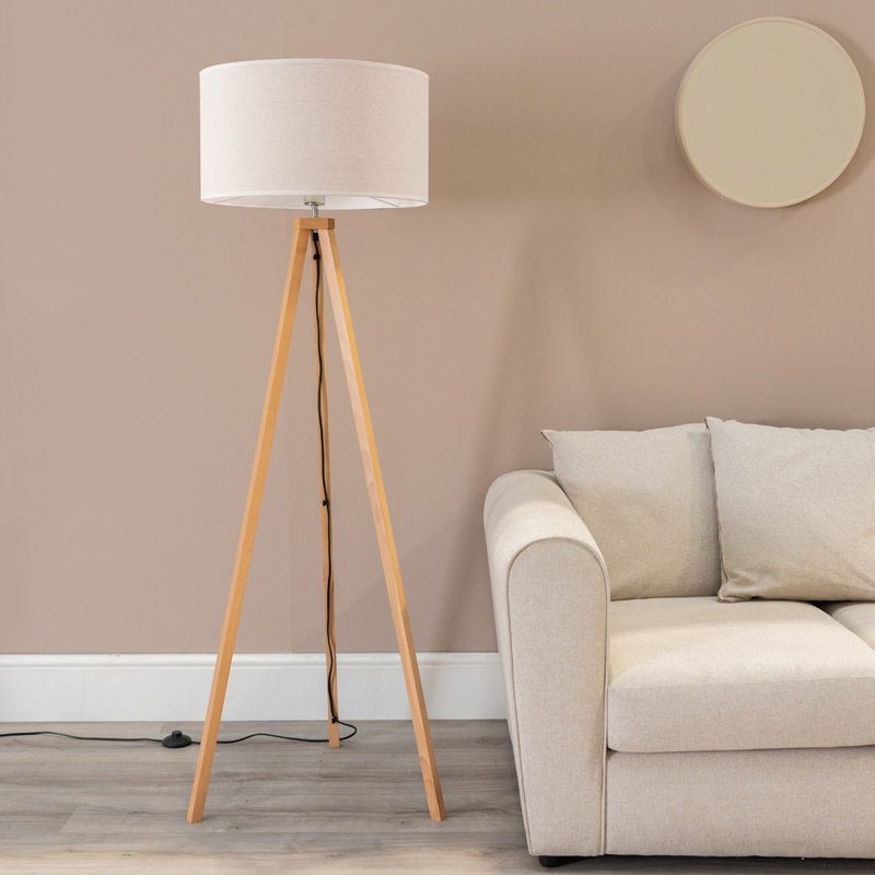 Hannibal 151cm Tripod Floor Lamp, Natural, Natural, No
