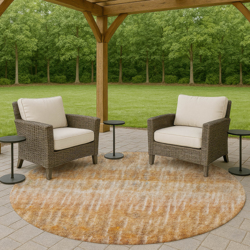 Tapis d'intérieur / extérieur lavable à la machine Matteson ACN2317, Rond 8 pi