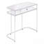 Bureau d'ordinateur, bureau personnel, ordinateur portable, tiroirs de rangement, L 48 po, bureau, stratifié blanc, métal chromé, contemporain, moderne