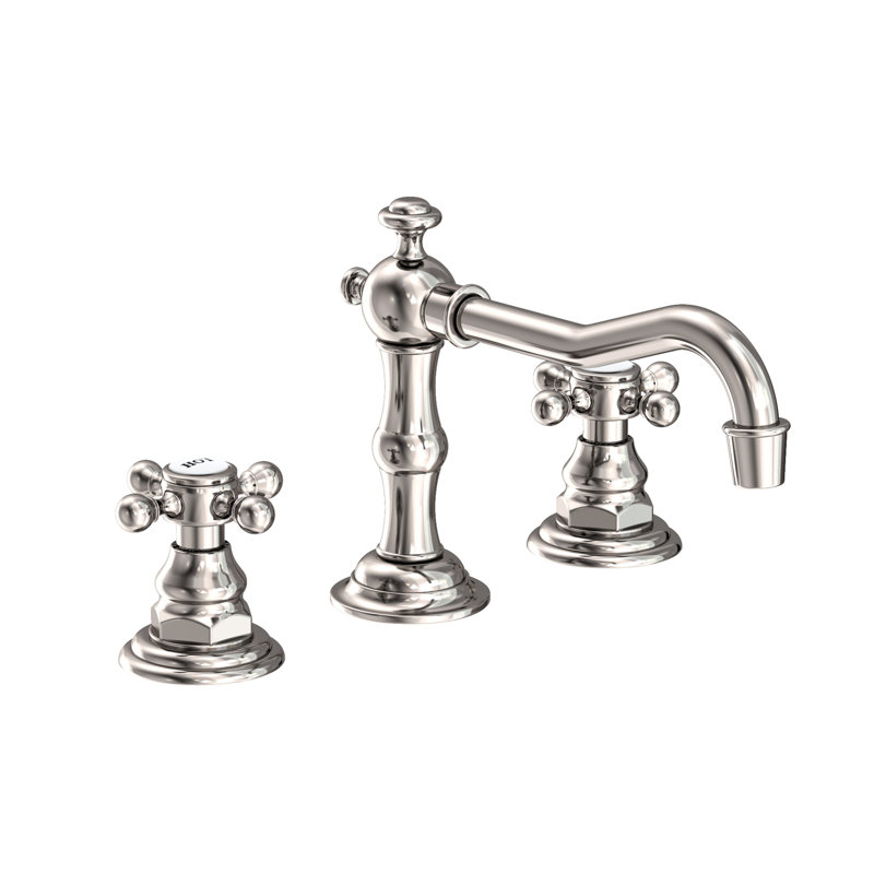 Chesterfield Widespread Bathroom Faucet with Drain Assembly, Polished Nickel