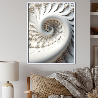 White Fractal Spiral Universe - Print