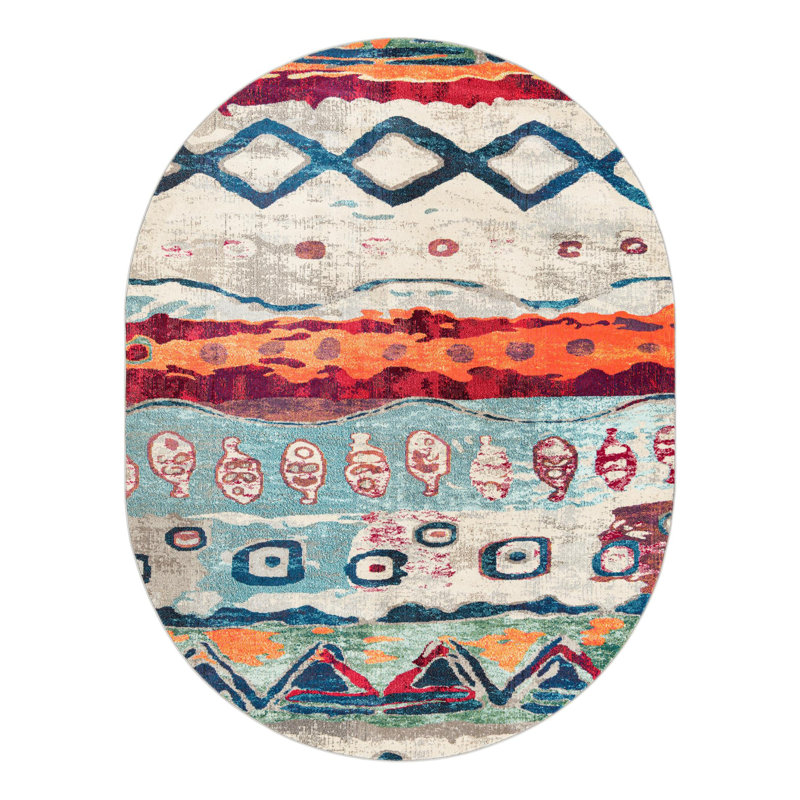 Washable Indoor Rug, Oval 7'10" x 10'