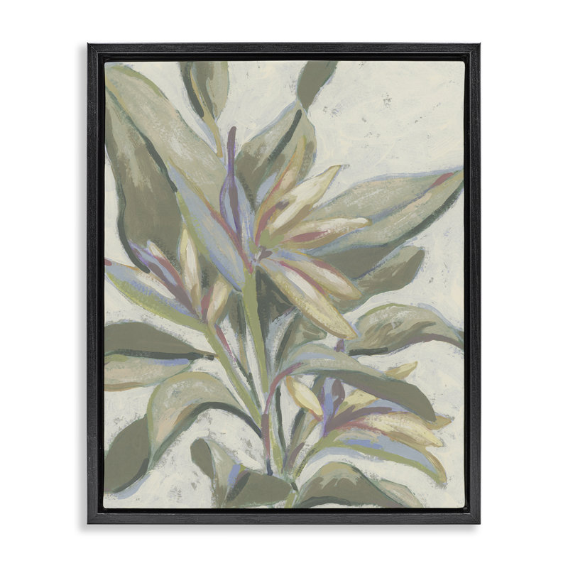 Cadre flottant Pastel Paradise Leaves, design par June Erica Vess, Cadre flottant noir de jais, H 21 po x l 17 po