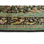 Tapis de style perse pakan fait à la main - noir - vert, 4 pi 2 po x 6 pi 4 po