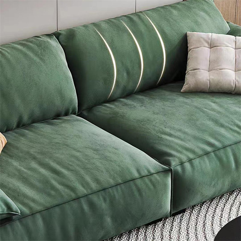 Causeuse-coussin modulaire verte 100% polyester, H 31,5 po x l 85,8 po x P 41,3 po