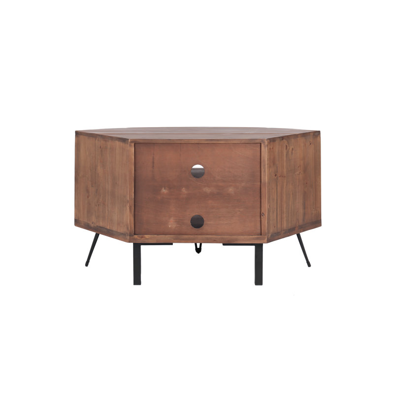 Decody Unfinished Corner TV Stand for TVs up to 49"