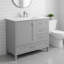 Commode moderne grise de 36 pouces, matériau en pin massif avec portes à fermeture en douceur + trois tiroirs, exquise et magnifique-1660260512-1660260517