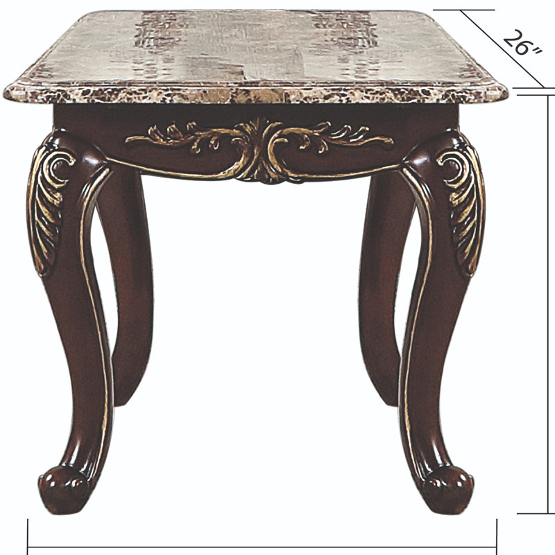 Élément de finition élégant, en bois de cerisier et en marbre, s'adapte à plusieurs styles de décoration, bureau de salon polyvalent à installation instantanée, rehausse l'ambiance, aucun assemblage requis