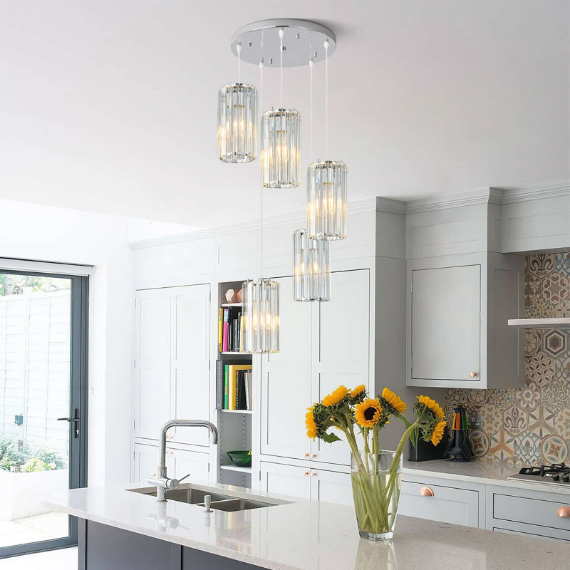 Pendant Lighting Modern Pendant Light, Mini Crystal Chandeliers Adjustable Pendant Light Fixture For Kitchen Island Dinning Room Corridor Bedroom