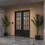 G7512-SW-96 | Porte double 96 po, extérieur pré-suspendu RTA, SDL 12 Lite 3/4 Lite, 1 panneau, bois d'acajou brut