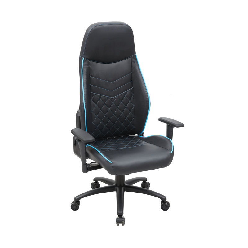 Rhodell Reclining Gaming Chair, Black/Blue