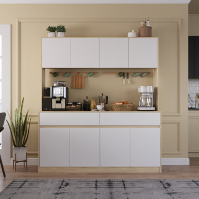 Armoire de cuisine avec comptoir pour four à micro-ondes l 63 po Calder