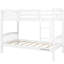 Lit simple au-dessus d'un lit superposé avec surface de couchage stable et blanche, option de chambre polyvalente pour tous