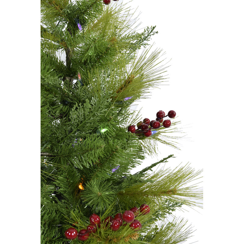Newberry Pine 4-Ft Tabletop Christmas Tree with Multi-Colored LED Lights