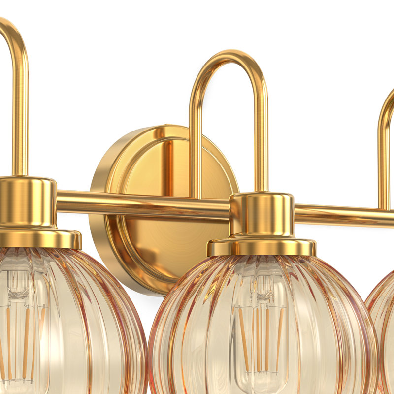 Luminaire de meuble-lavabo de style tulipe 19,5 po, Doré