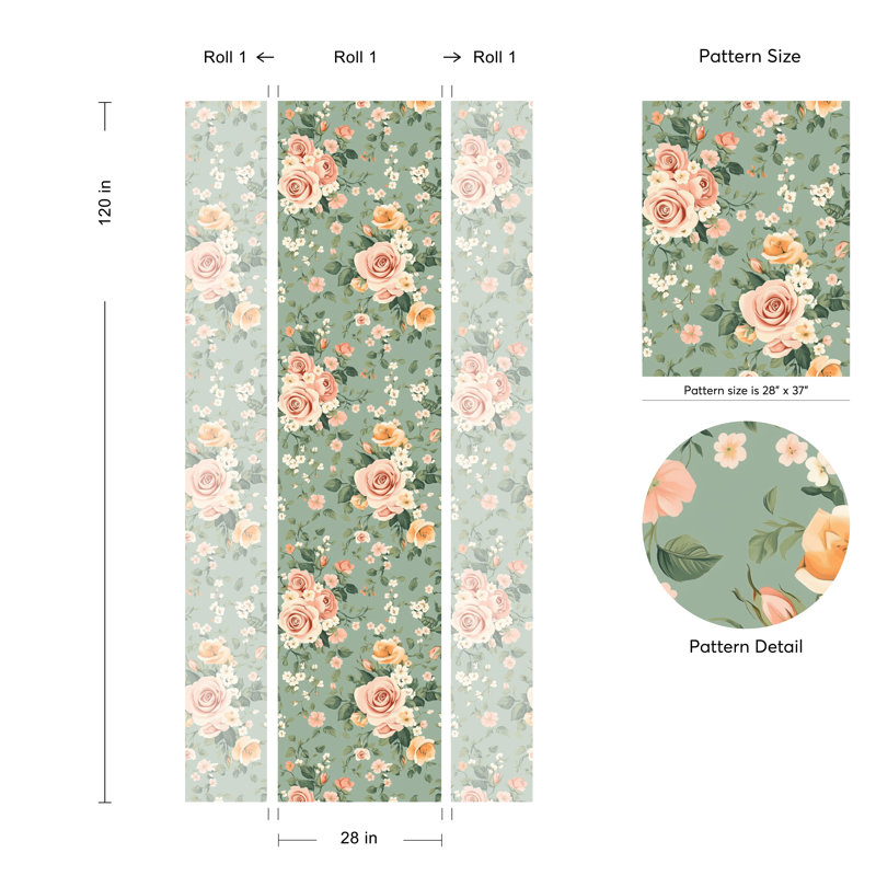 Papier peint floral rose pastel romantique romantique