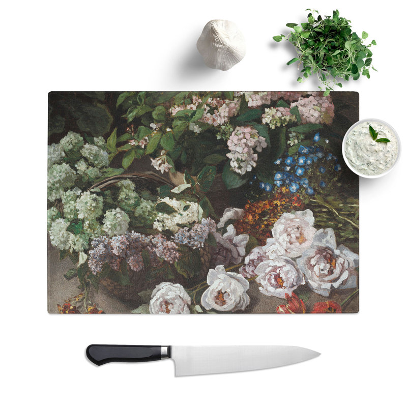 Spring Flowers by Claude Monet Chopping Board, 0.4cm H x 20cm W x 28.5cm L