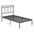 Black Twin Bed Frame With Horizontal Slat Headboard Stylish Design, Robust Support, Quick Setup Platform In Space, Complementary Bedding,
