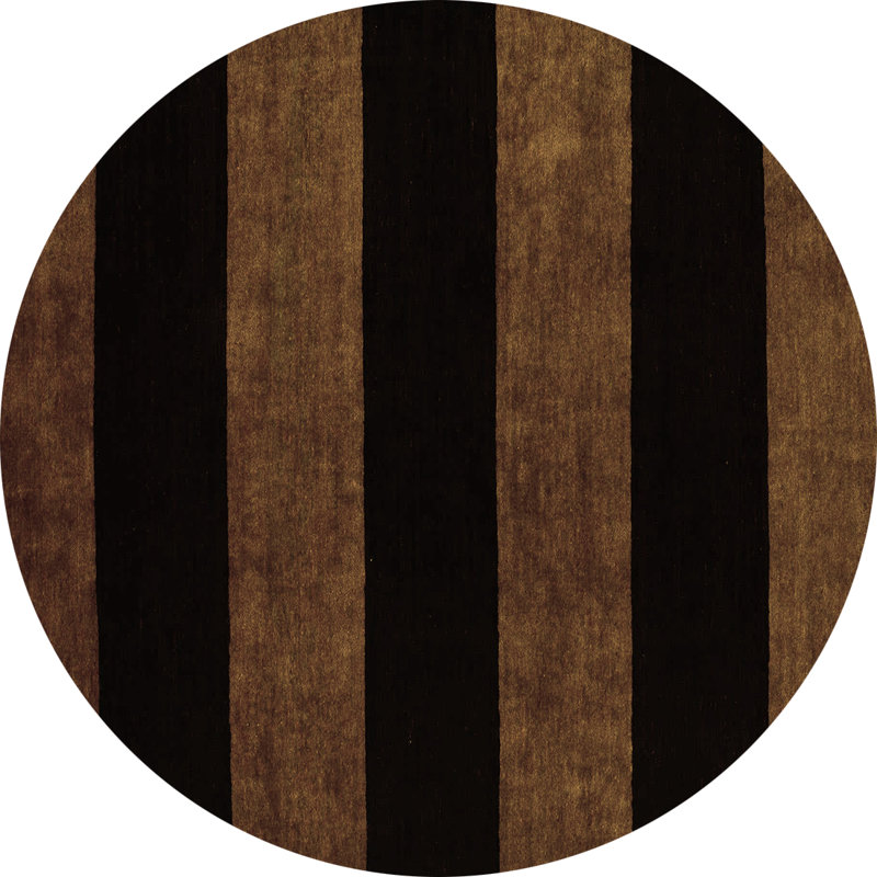 Performance Striped Indoor Rug, Round 4'