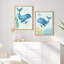 Aquarelle, baleine, ensemble d'art mural encadré de 2 - impressions océan bleu pour salle de bain ou chambre d'enfant-119346999-119346998