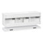 Meuble-lavabo suspendu de 48 po avec lavabo composite intégré, 3 tiroirs sans poignées et tablette ouverte, armoire en MDF (blanc)