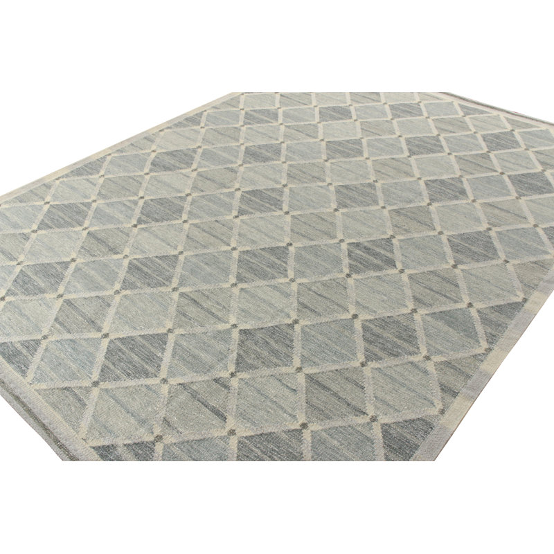 Scandinavian Wool Geometric Area Rug, Rectangle 10' x 14'
