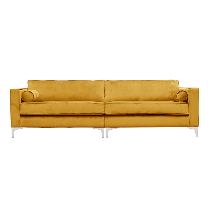 Georgio 4 Seater Velvet Sofa, Mustard