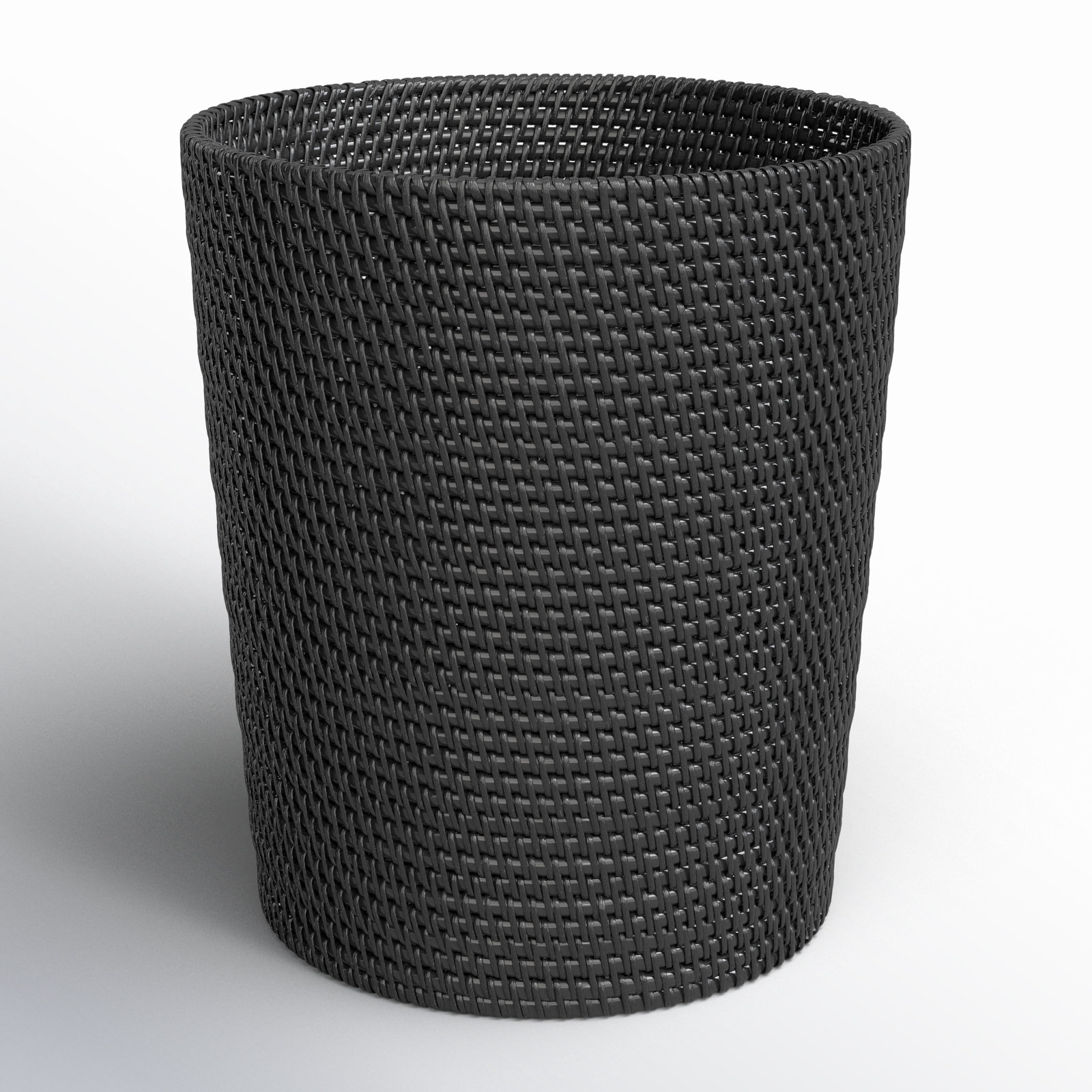 Goodfield 3gal Rattan Waste Basket, Black