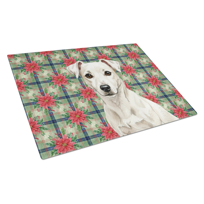 Planche à découper en verre White Jack Russell Terrier, Blanc