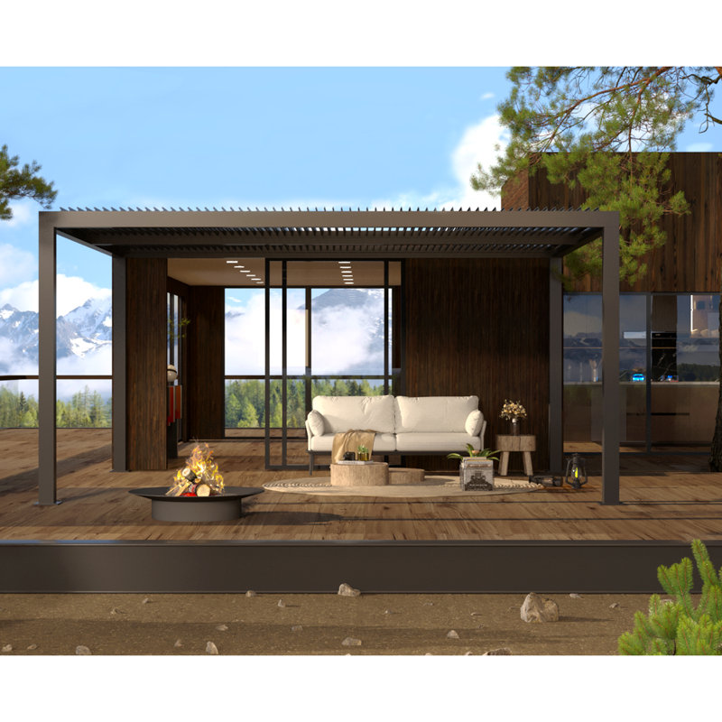 5m x 4m Aluminum Pergola, Grey