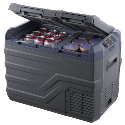 Réfrigérateur de voiture, réfrigérateur de voiture de 12 volts, congélateur portatif à deux zones de 32 L, plage de réglage de 4 68 à 68 ℉, refroidisseur à compresseur 12 / 24V DC et 100-240V AC pour l'extérieur, le camping et le camping-car