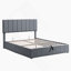 Grand lit plateforme tapissier avec système de rangement hydraulique - gris-2022343705
