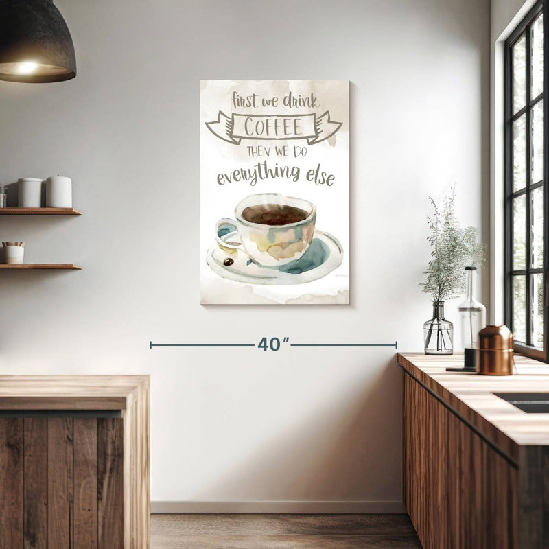 Tergel First We Drink Coffee, H 36 po x l 24 po