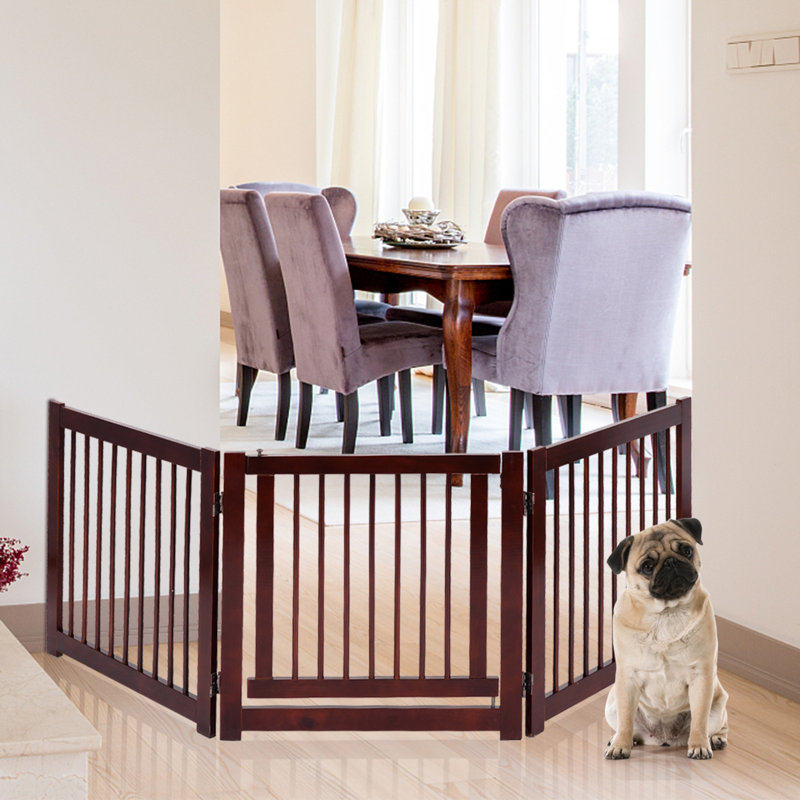 Kara Wood Free Standing Pet Gate