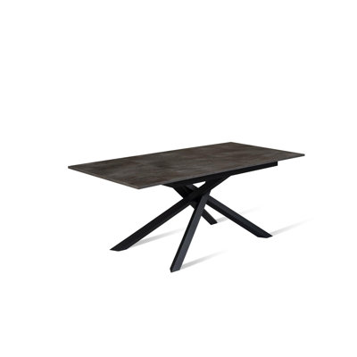 Daequon Extendable Oak Metal Base Dining Table